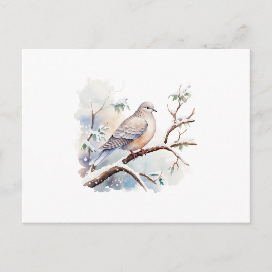Elegant Dove Beuneral Einfaches Skript Dankeschön Postkarte (Vorderseite)