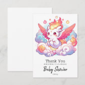 Elegant Dragon Baby Shower Dankeskarte (Vorne/Hinten)