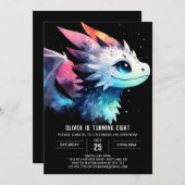 Elegant Dragon Birthday Digital Einladung (Vorne/Hinten)