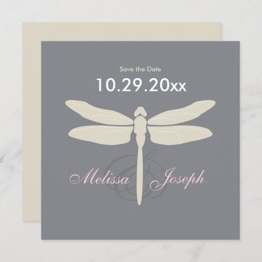 Elegant Dragon Fly Save the Date (Vorne/Hinten)
