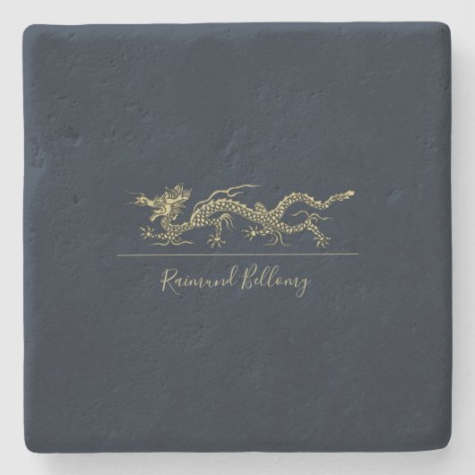 Elegant Dragon Steinuntersetzer (Vorderseite)