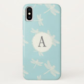 Elegant Dragonflies Blue Monogram Case-Mate iPhone Hülle (Rückseite)