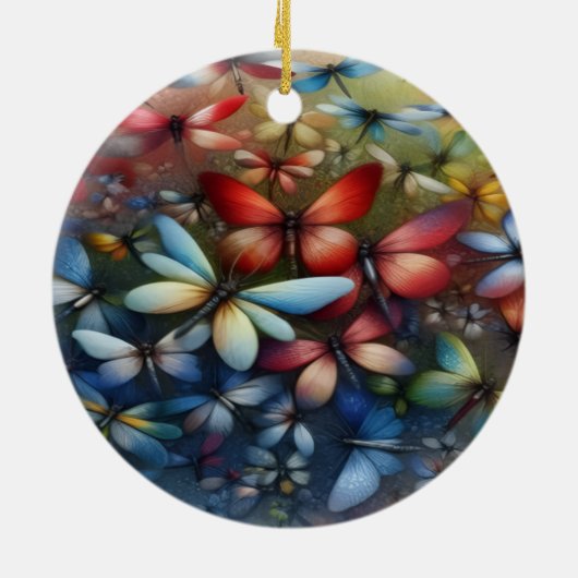 Elegant Dragonflies Keramik Ornament (Hinten)