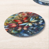 Elegant Dragonflies Runder Pappuntersetzer (Angewinkelt)