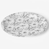 Elegant Dragonflies & Wildflowers Pappteller (Schrägansicht)