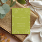 Elegant Drawn Floral Citrus Green Garden Wedding Einladung