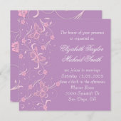 Elegant Dream Lavender Butterfly Wedding Einladung (Vorne/Hinten)