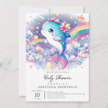 Elegant Dreamy Dolphin Baby Shower