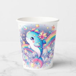 Elegant Dreamy Dolphin Baby Shower Pappbecher