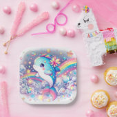 Elegant Dreamy Dolphin Baby Shower Pappteller (Party)