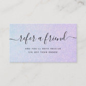 Elegant Dreamy Pastel | Glam Blau und Rosa Empfehlungskarte (Vorderseite)