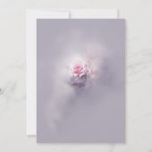 Elegant Dreamy Pink Rose on Dusty Lilac Einladung (Rückseite)