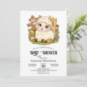 Elegant Dreamy Sheep Baby Shower Einladung (Stehend Vorderseite)