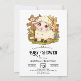 Elegant Dreamy Sheep Baby Shower Einladung