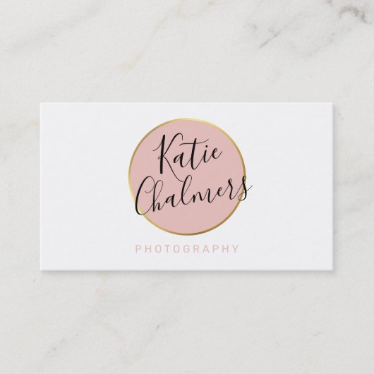 ELEGANT Drehbuch Modernes hübsches Goldrot Visitenkarte (Vorderseite)