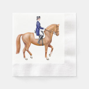 Elegant Dressage Pferde Pferderennbahn Papier Napk Serviette