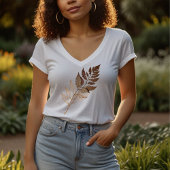 Elegant Dried Brown Leaf Botanical T-Shirt
