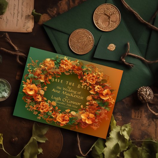 Elegant Druid Hill Herbstflora Save the Date