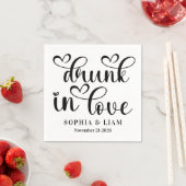 Elegant Drunk in Love Script Wedding Serviette (Beispiel)
