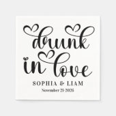 Elegant Drunk in Love Script Wedding Serviette (Vorderseite)
