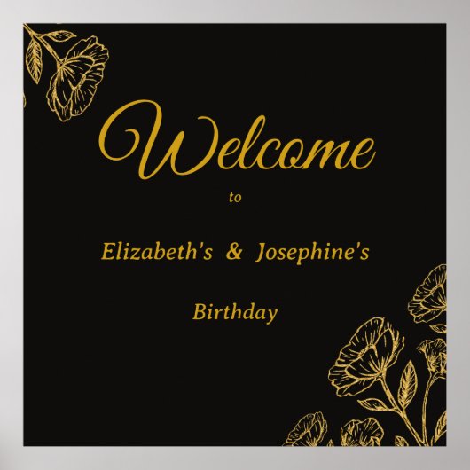 Elegant Dual Birthday Soiree Poster (Vorne)
