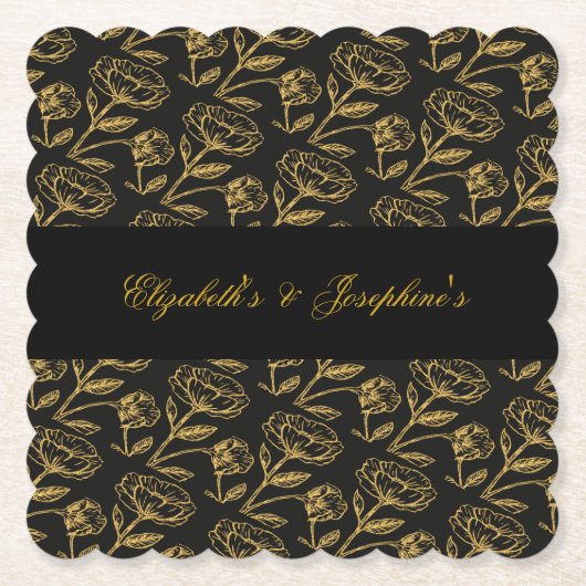 Elegant Dual Birthday Soiree Untersetzer (Vorderseite)