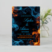 Elegant Dual Flame Wedding Invitation Folieneinladung (Stehend vorne)