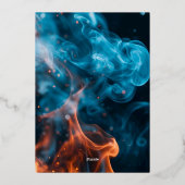 Elegant Dual Flame Wedding Invitation Folieneinladung (Rückseite)