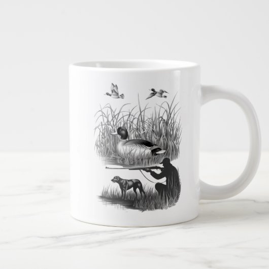 Elegant Duck Hunter Scene Graphic - Nature and Wil Jumbo-Tasse (Rechts)