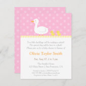 Elegant Duck Twin Girls Baby Shower Einladungen (Vorne/Hinten)