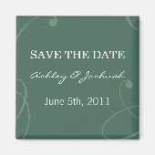 Elegant dunkelgrün speichern Datumsmagnete Magnet (Vorne)