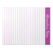Elegant dunkelrosa 8.5x11 Letter Size Personalisie Notizblock (Vorderseite)
