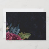 Elegant dunkelrosa florale Aquarellfarbe Danke Kar Einladung (Rückseite)