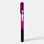 Elegant dunkelrosa Seide aussehen Schwarzes Herz J Case-Mate iPhone Hülle (Rückseite / Links)