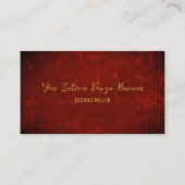Elegant dunkelrote Textur Gold Schwarzes Land Rust Visitenkarte (Vorderseite)