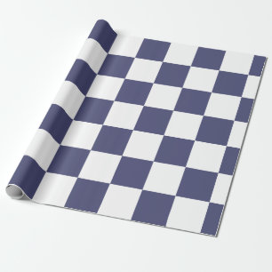 Elegant Dunkelviolett Weiß Kariert – Bold Geschenkpapier