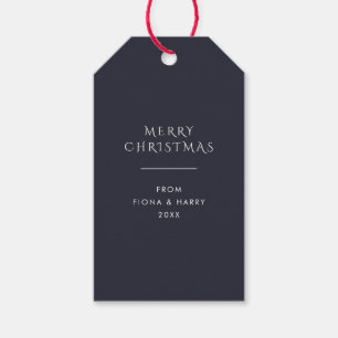 Elegant Dusky Blue - Schneeflocken Weihnachtsmarke Geschenkanhänger