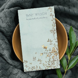 Elegant Dusky Floral Aqua Blank Jewelry Display Visitenkarte