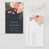 Elegant Dusky Orange Blush Black Ambrosia Floral Visitenkarte (Vorne/Hinten)