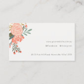 Elegant Dusky Orange Blush Black Ambrosia Floral Visitenkarte (Rückseite)