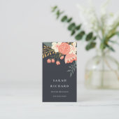 Elegant Dusky Orange Blush Black Ambrosia Floral Visitenkarte (Stehend Vorderseite)