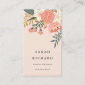 Elegant Dusky Orange Blush Pink Ambrosia Floral Visitenkarte (Vorderseite)
