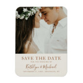 Elegant Dusty Beige Modern Typography Wedding Magnet (Vertikal)
