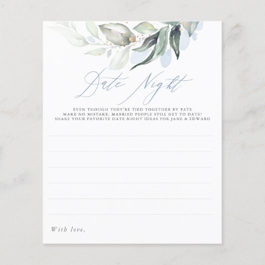 Elegant Dusty Blaue Vegetation (Vorderseite)