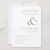 Elegant Dusty Blue Ampersand Wedding Einladung (Vorderseite)