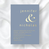 Elegant Dusty Blue Ampersand Wedding Gold Folieneinladung
