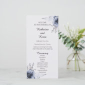 Elegant Dusty Blue and White Floral Wedding (Stehend Vorderseite)
