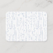 Elegant Dusty Blue Baby Shower Diaper Raffle Begleitkarte (Rückseite)