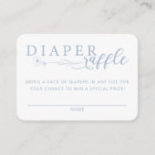 Elegant Dusty Blue Baby Shower Diaper Raffle Begleitkarte (Vorderseite)