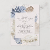 Elegant Dusty Blue Beach Hochzeitdetails Begleitkarte (Vorderseite)